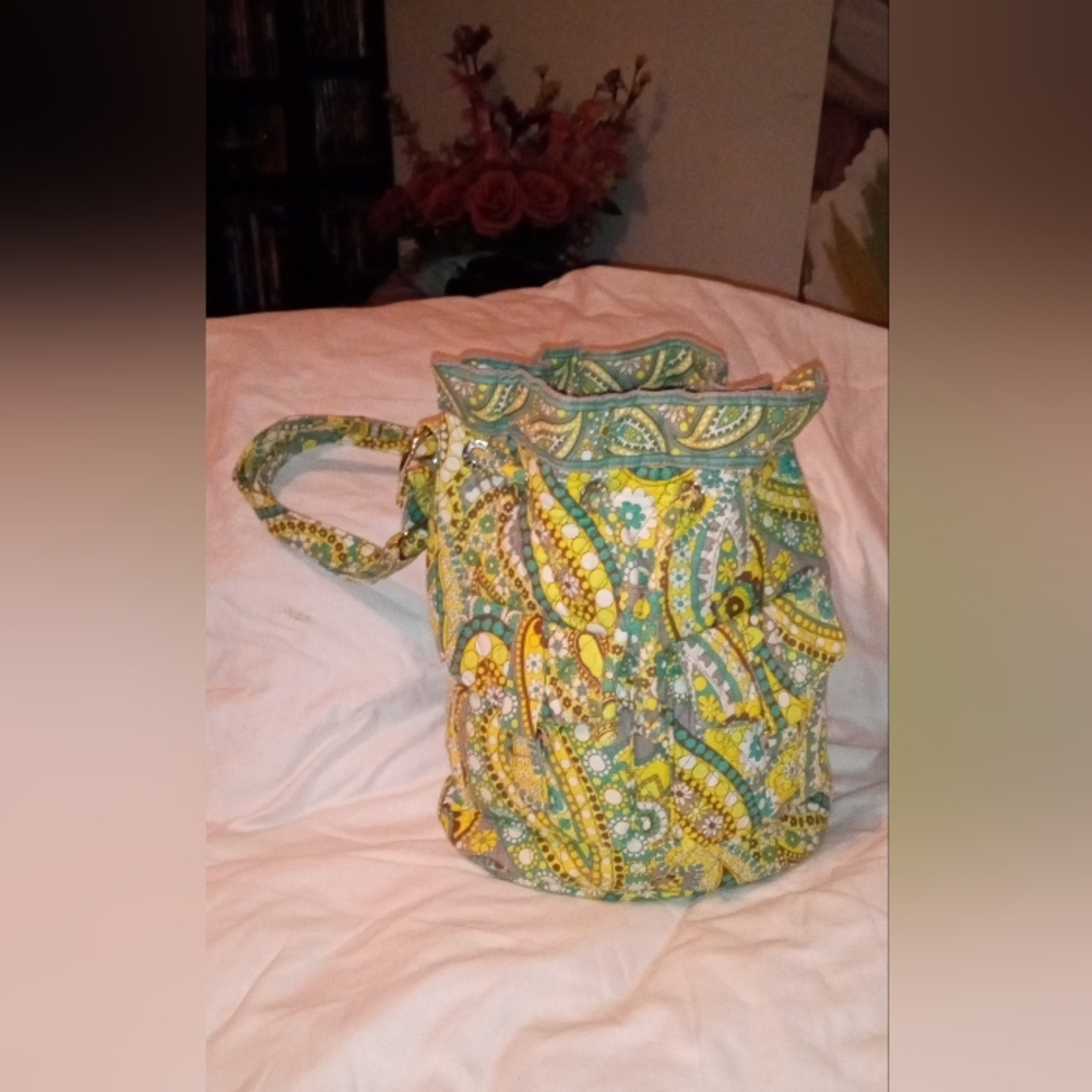 Vera Bradley Yellow and Green Paisley Tote